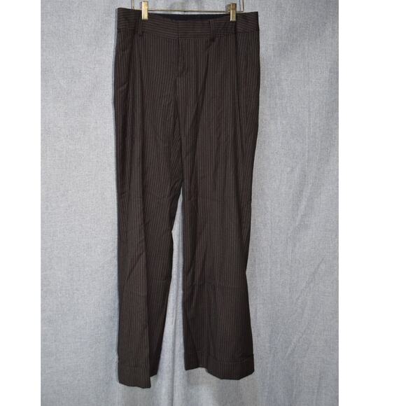 Banana Republic Martin Fit Women’s Brown Pinstripe Wool Dress Pants Size 6 - Picture 1 of 3